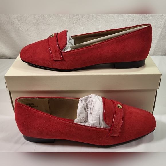 ANNE KLEIN Red Suede Idara Loafers - Size 8 (NIB) - Picture 4 of 6
